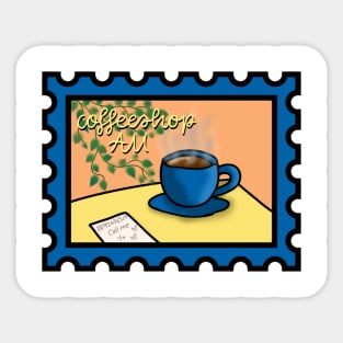 Coffeeshop AU Postage Stamp Sticker